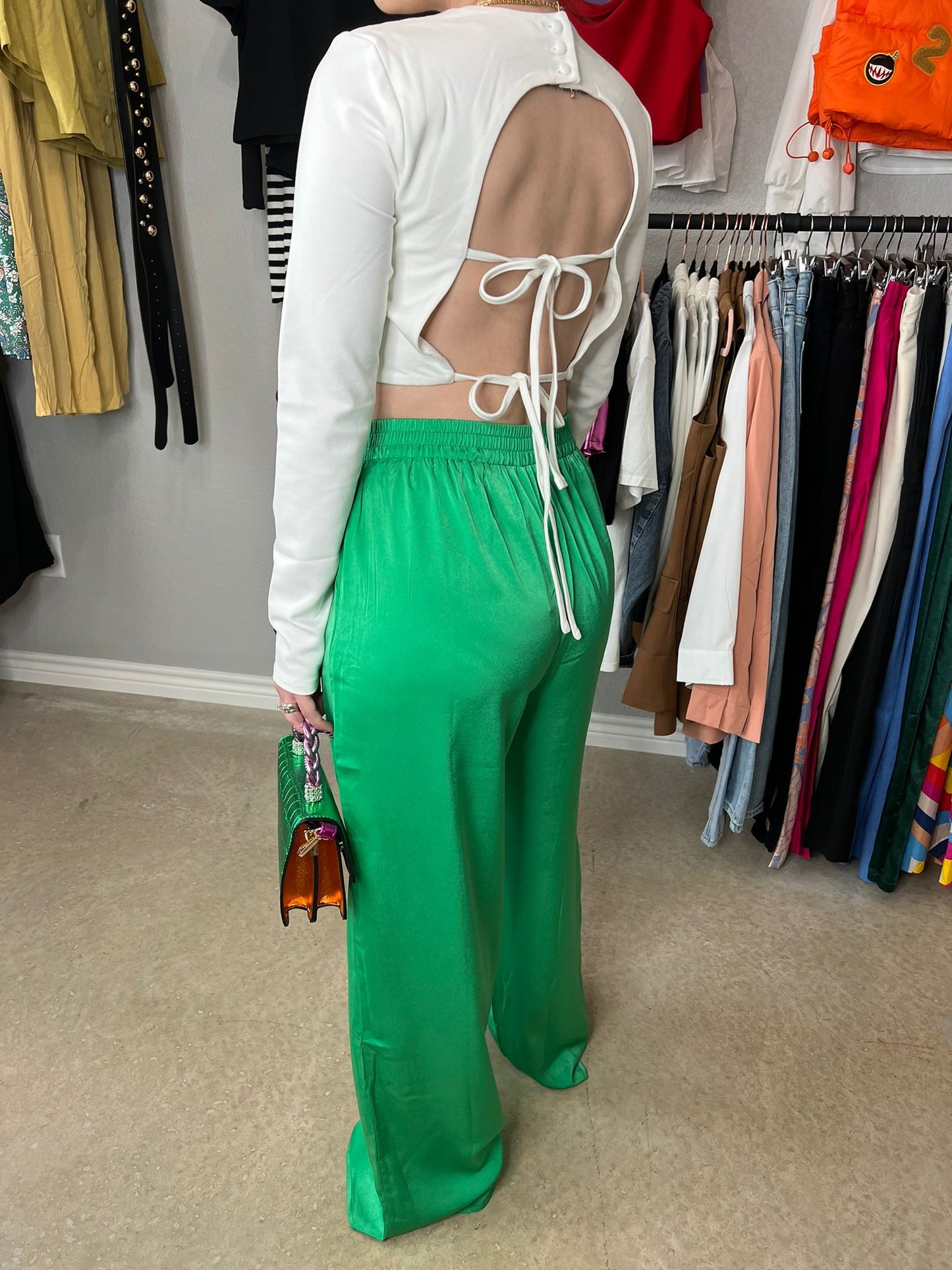 Open back Long Sleeve Top