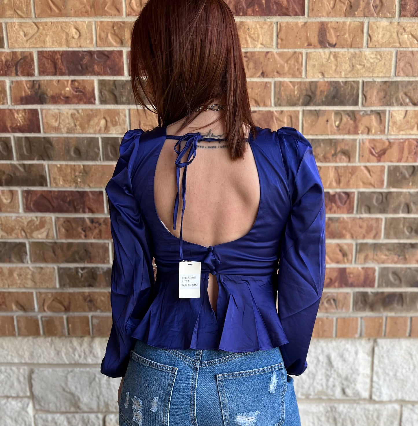 Satin Open back Top