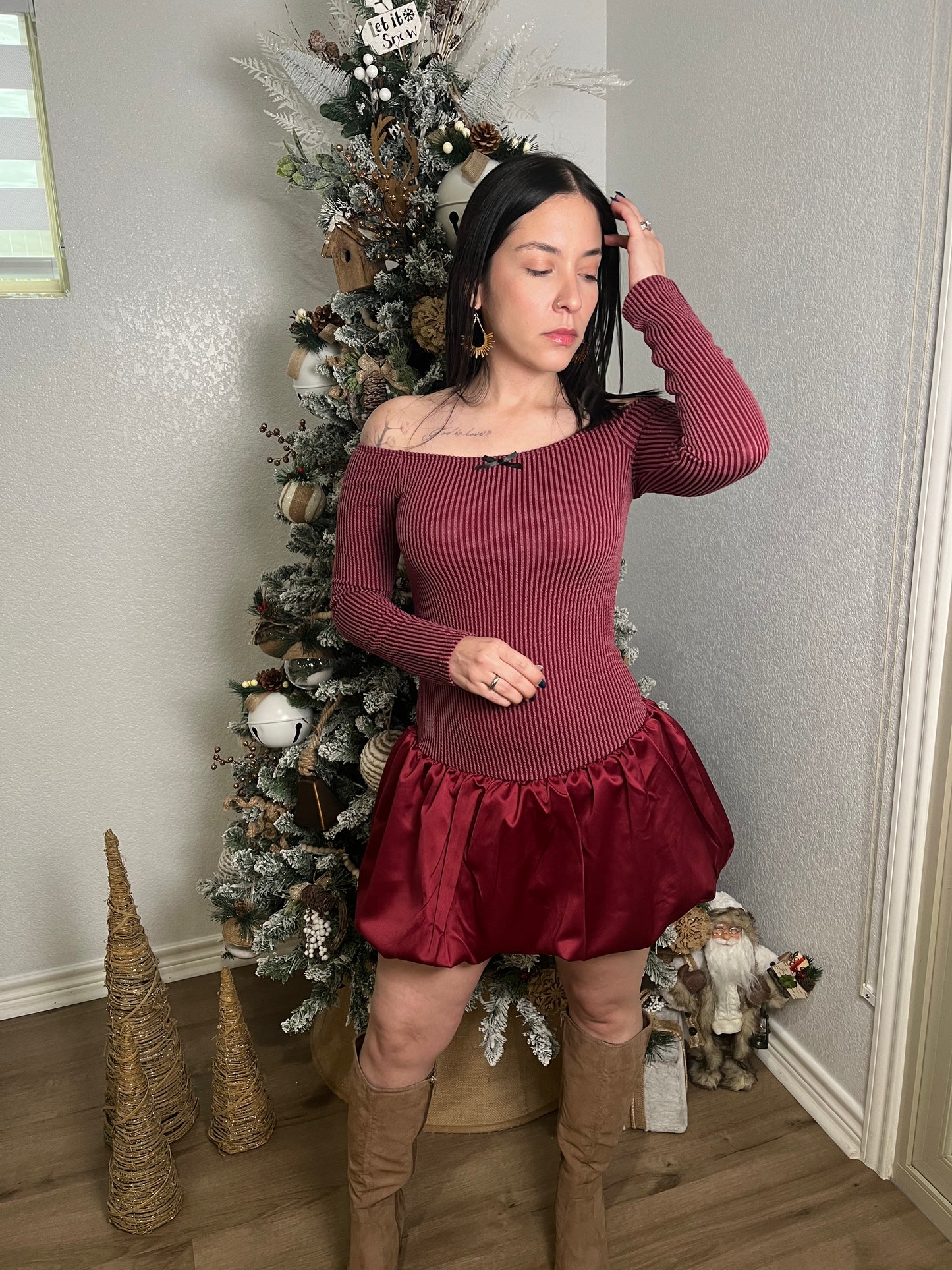 Off shoulder Balloon Dress