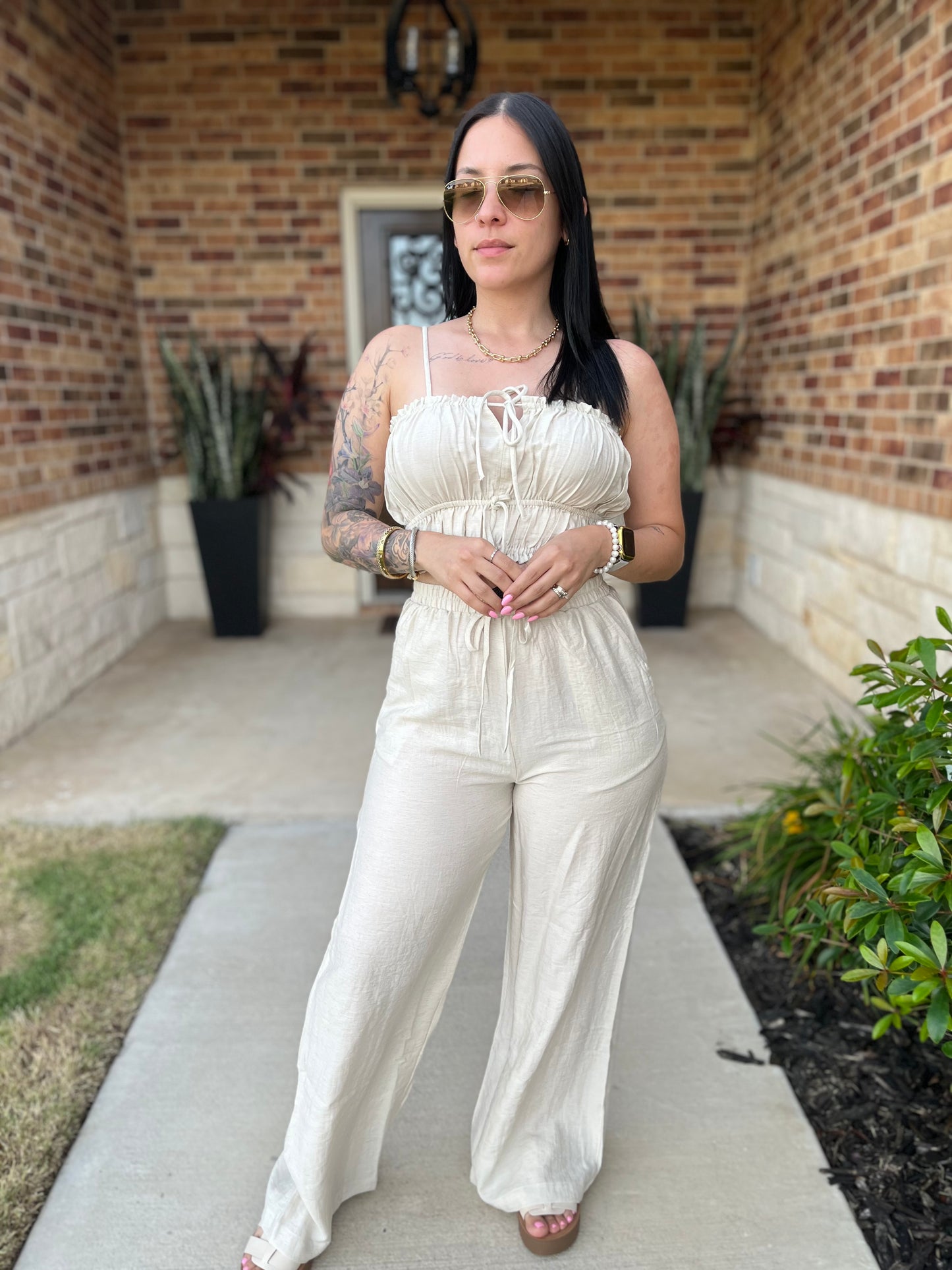 Front Tie Top and Pant Set