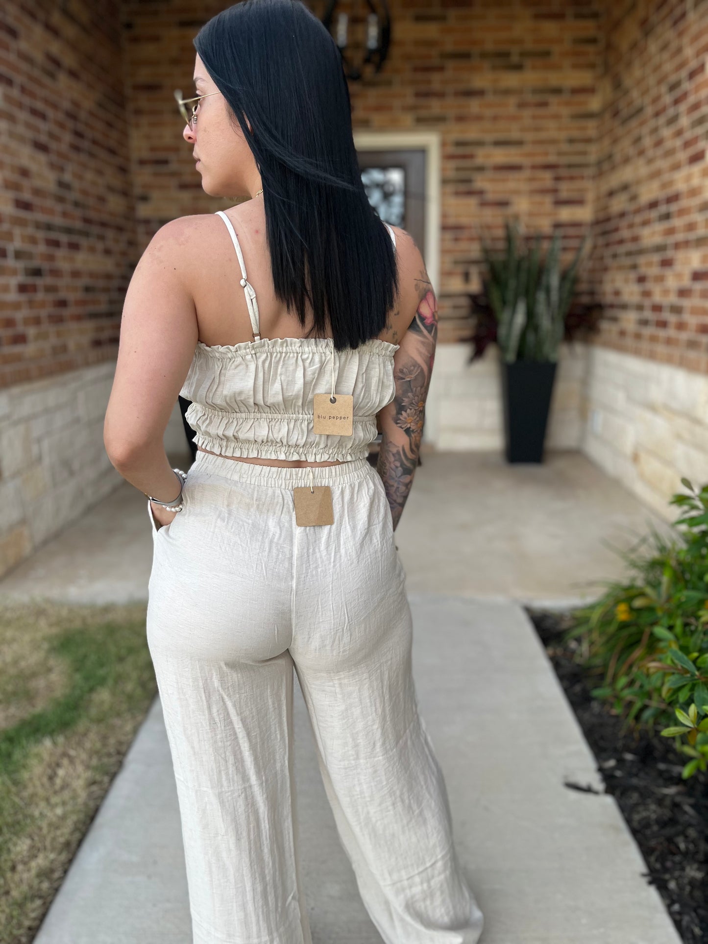 Front Tie Top and Pant Set