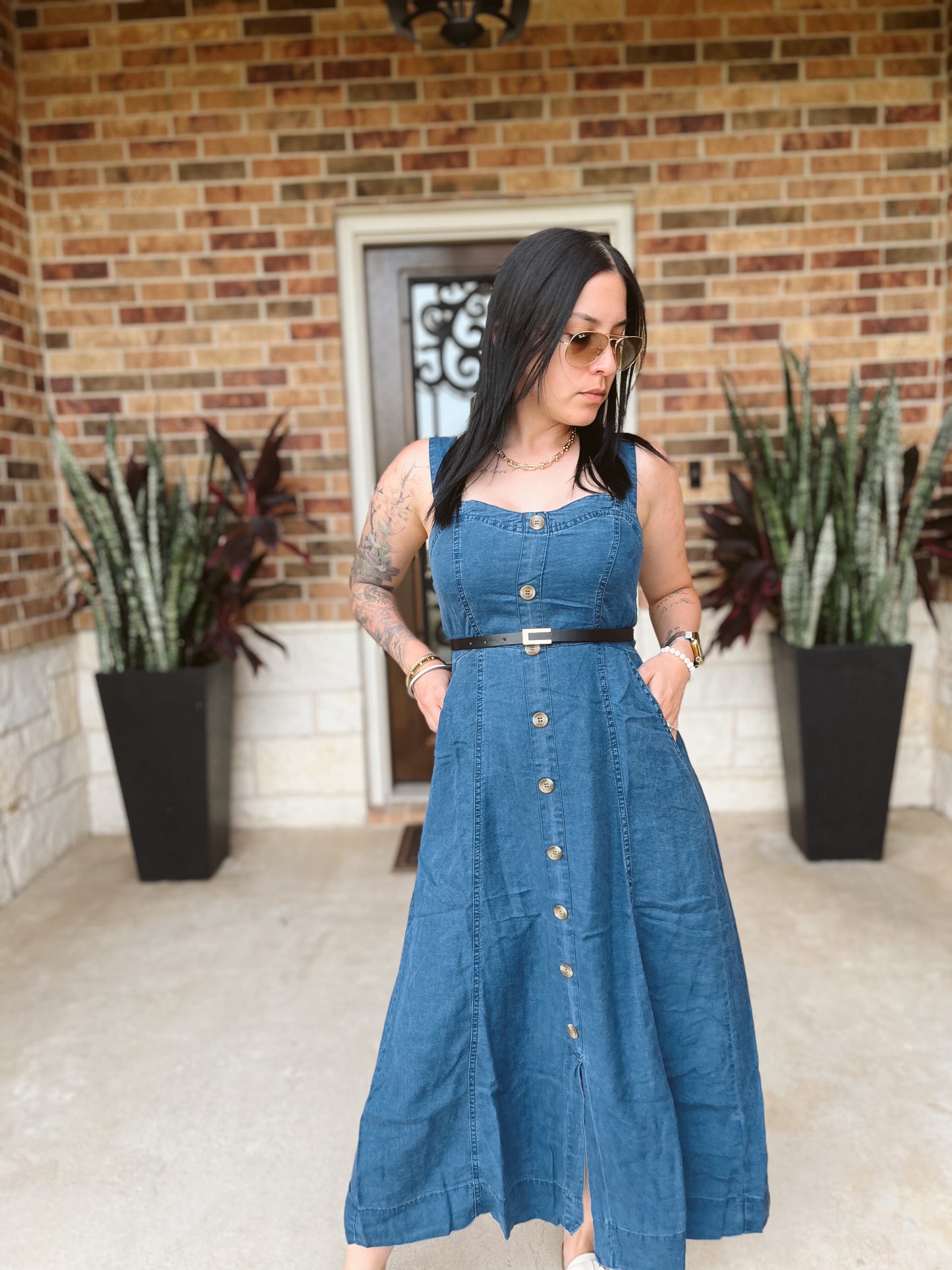 Button Down Midi Dress