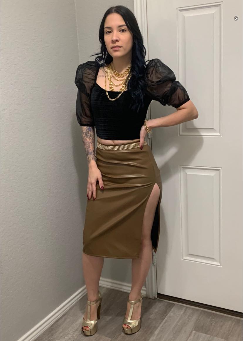 Leather Midi Skirt