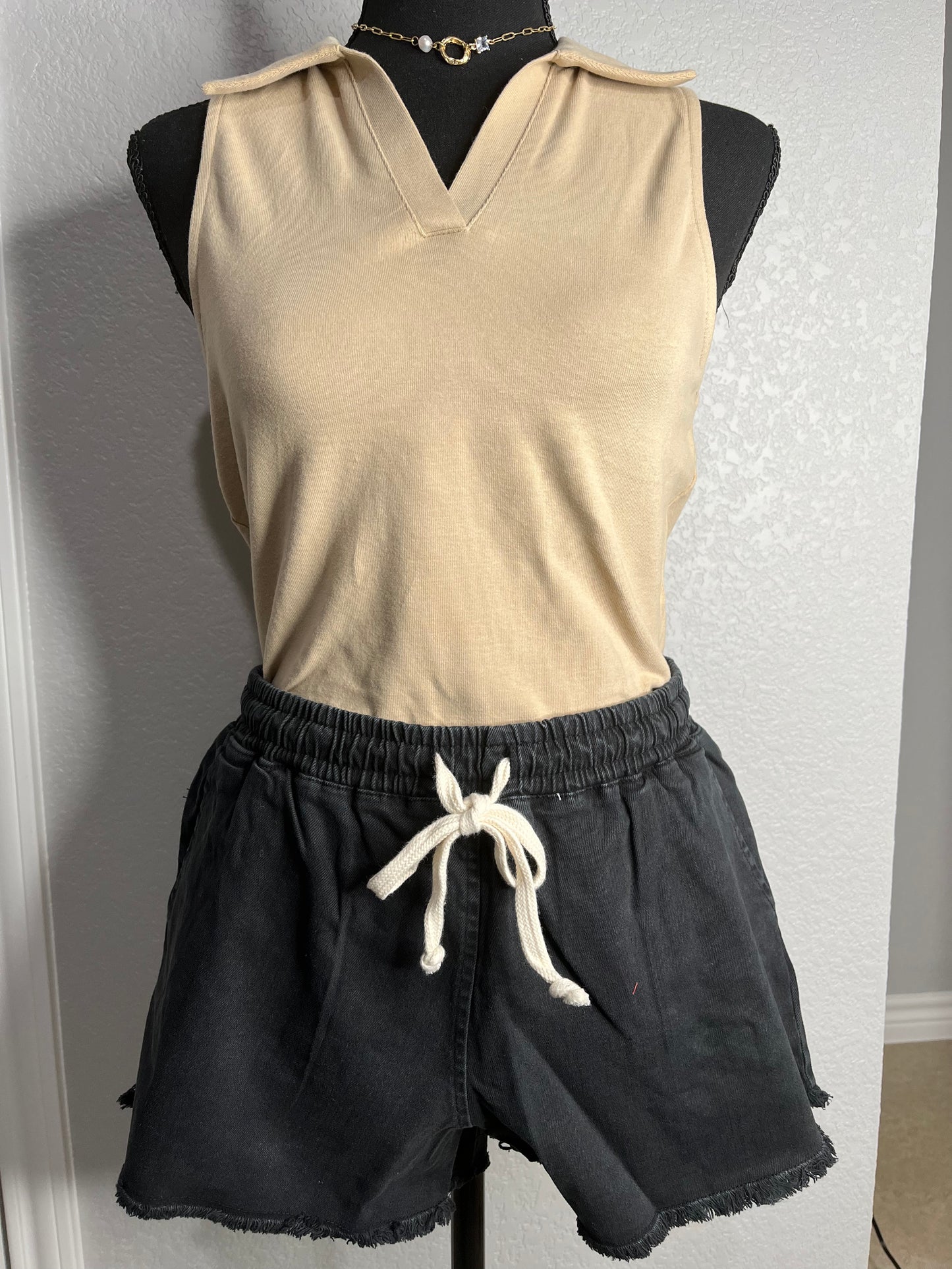 Black Drawstring Shorts