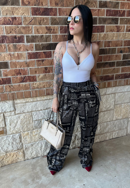 Print Satin Cargo Pant