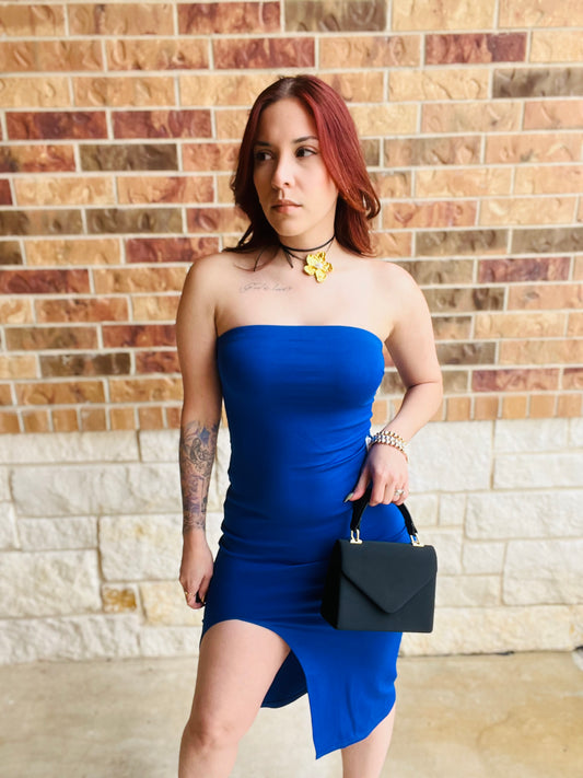 Royal Strapless Dress