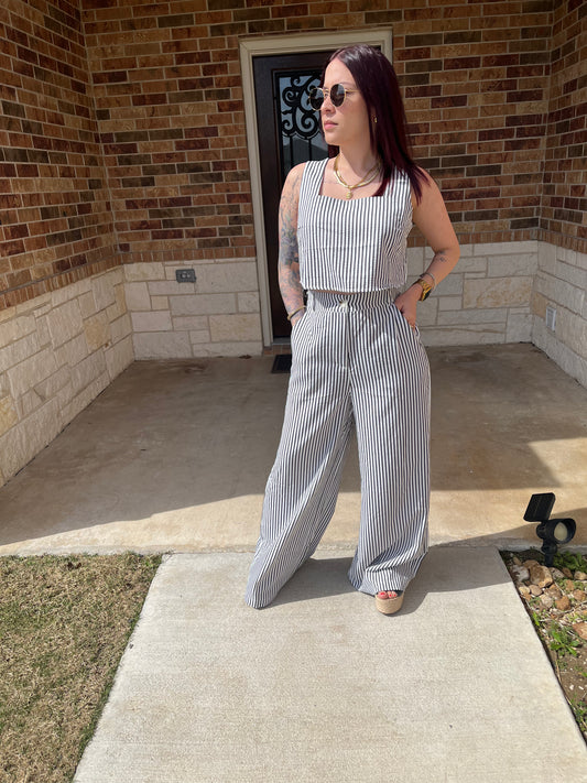 Stripe HIghwaist Pant Set