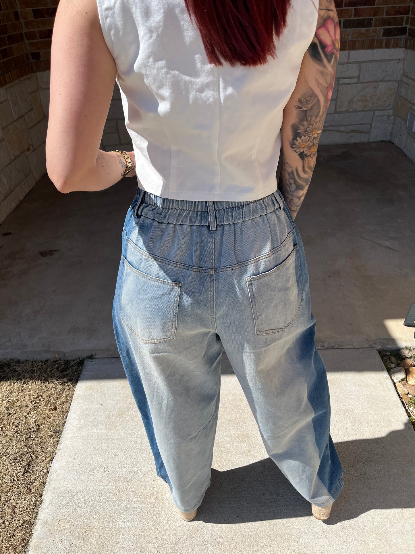 Wash Wide Leg Jeans