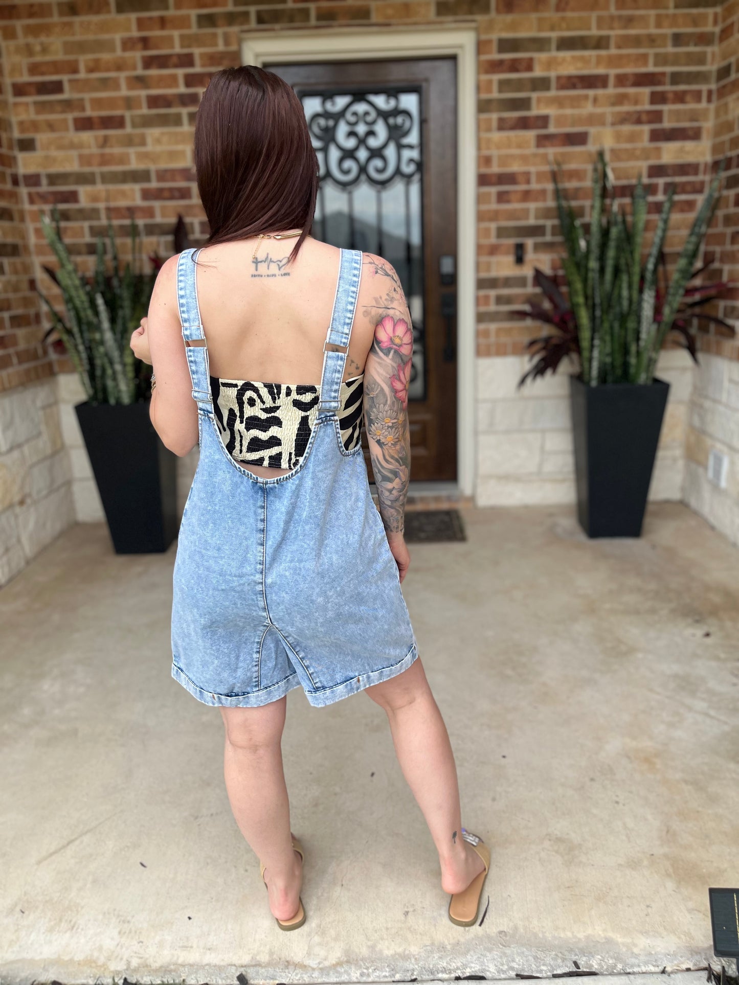 Washed Denim Romper
